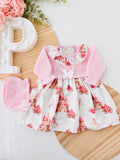 Conjunto Princesas: vestido e touca