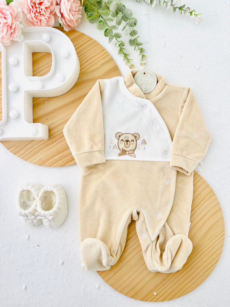 Babygrow tema ursinho unissexo em veludo