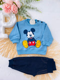 Camisola e calças “ganga” Mickey azul