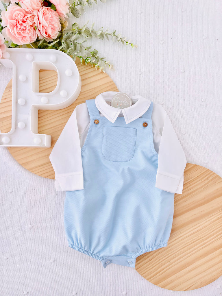 Conjunto azul para menino: fofo e camisa