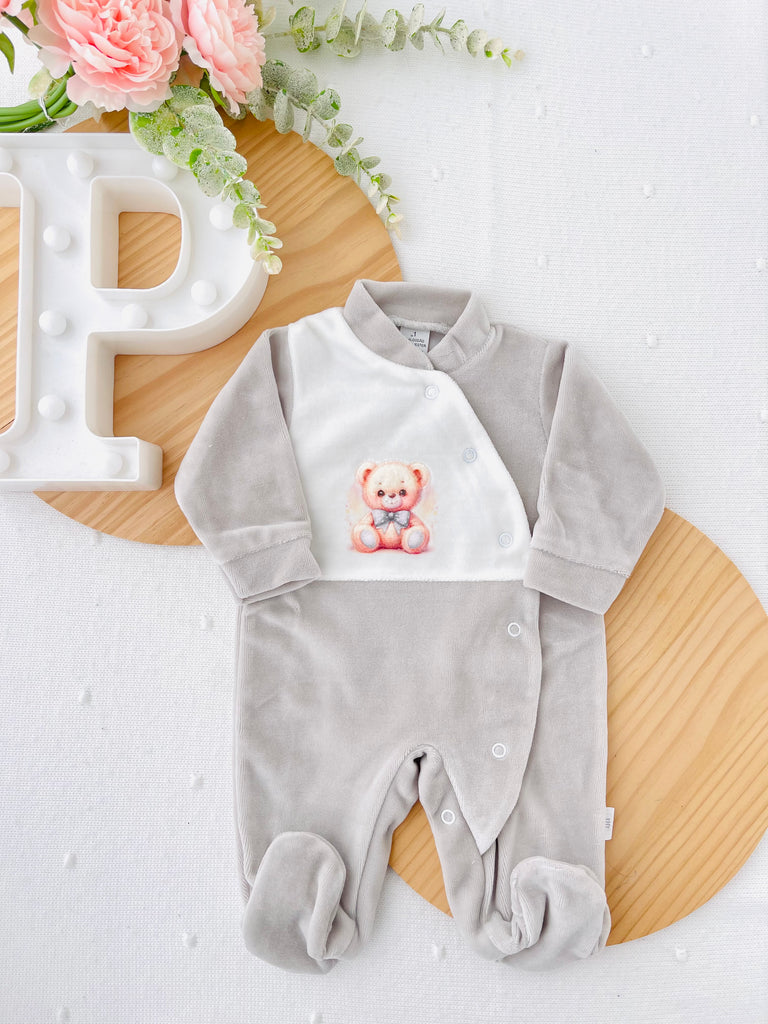 Babygrow tema ursinho em veludo