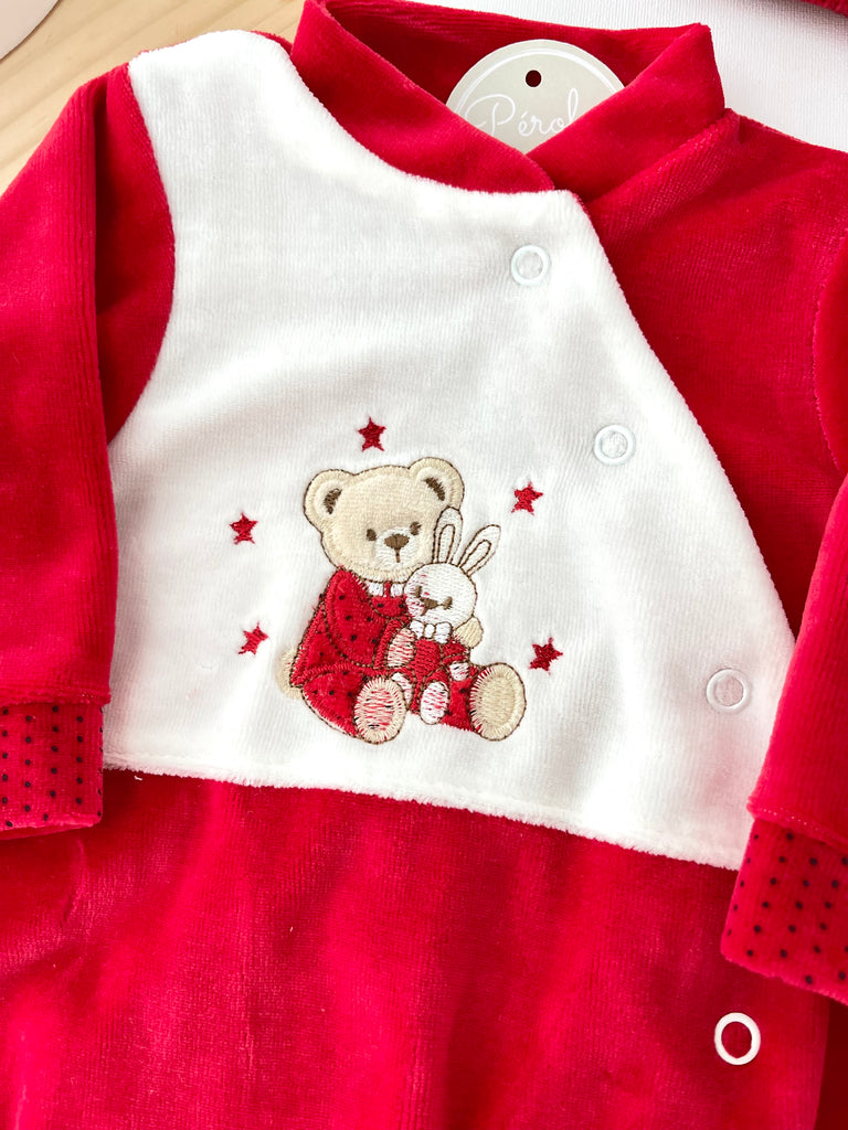 Babygrow vermelho veludo