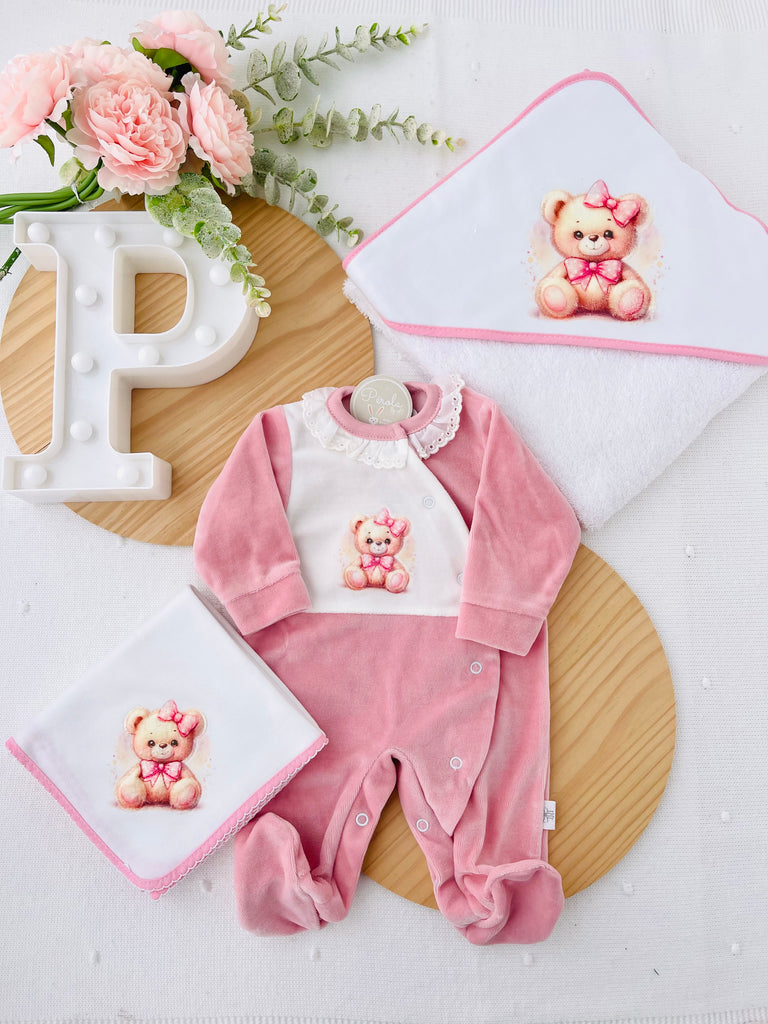 Babygrow tema ursinho em veludo