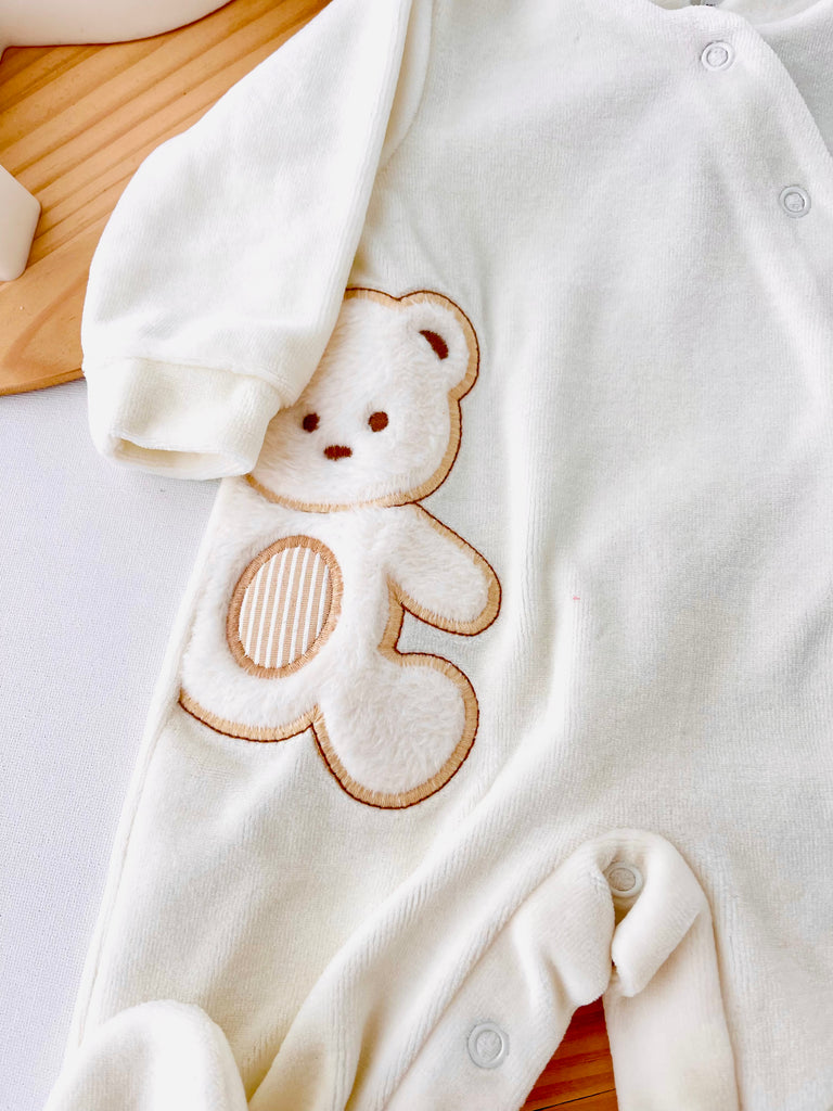 Babygrow urso fofo em veludo