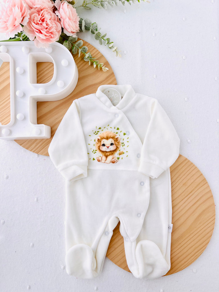 Babygrow tema Leão veludo