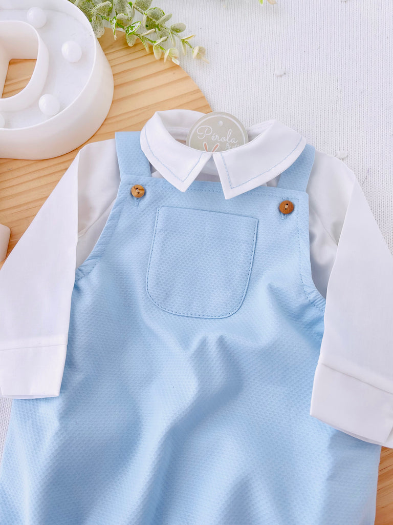 Conjunto azul para menino: fofo e camisa