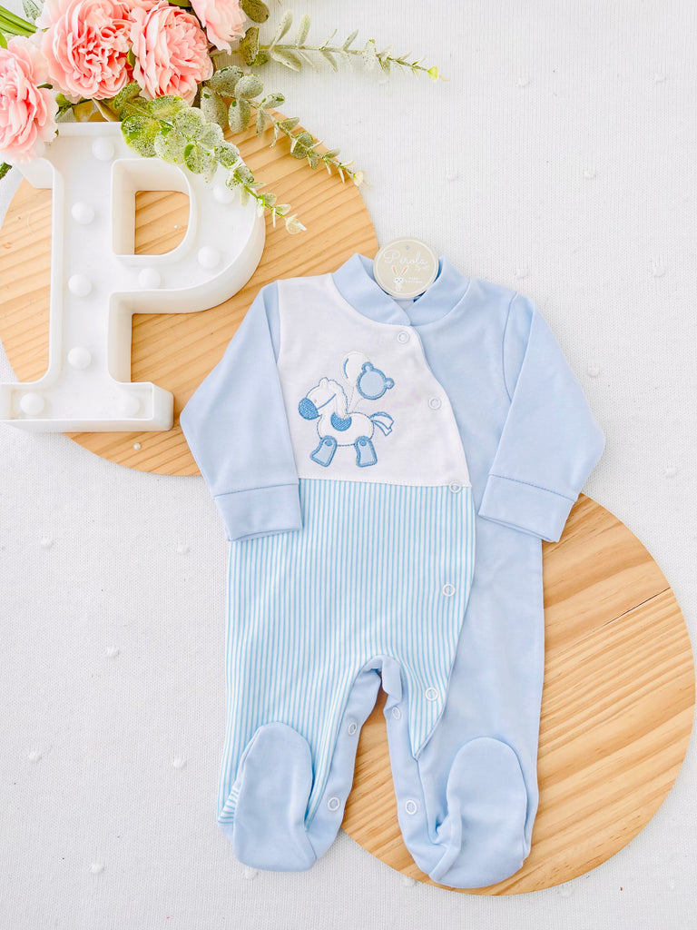 Babygrow cavalinho em azul