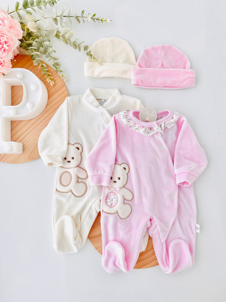 Babygrow urso fofo em veludo