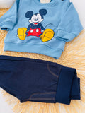 Camisola e calças “ganga” Mickey azul