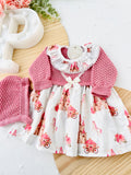 Conjunto Princesas: vestido e touca