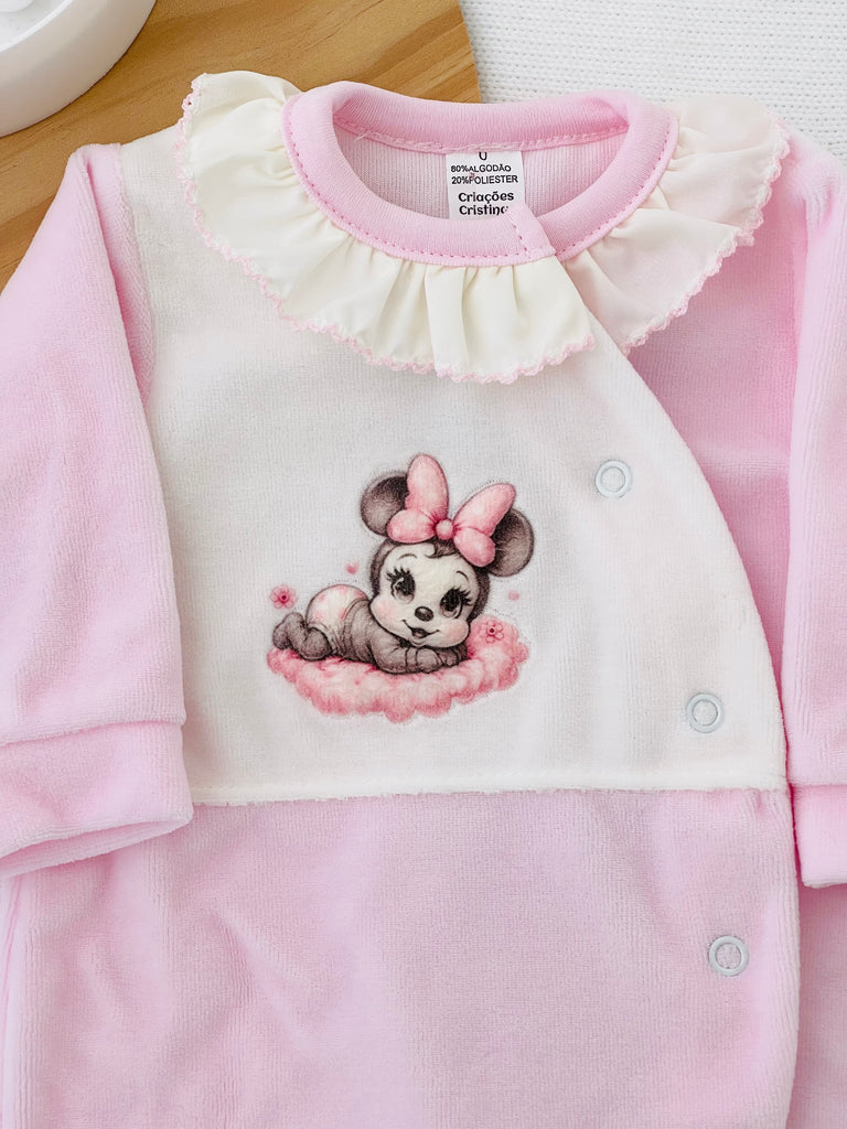 Babygrow Baby Minnie Mickey veludo