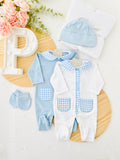 Babygrow quadrados azul