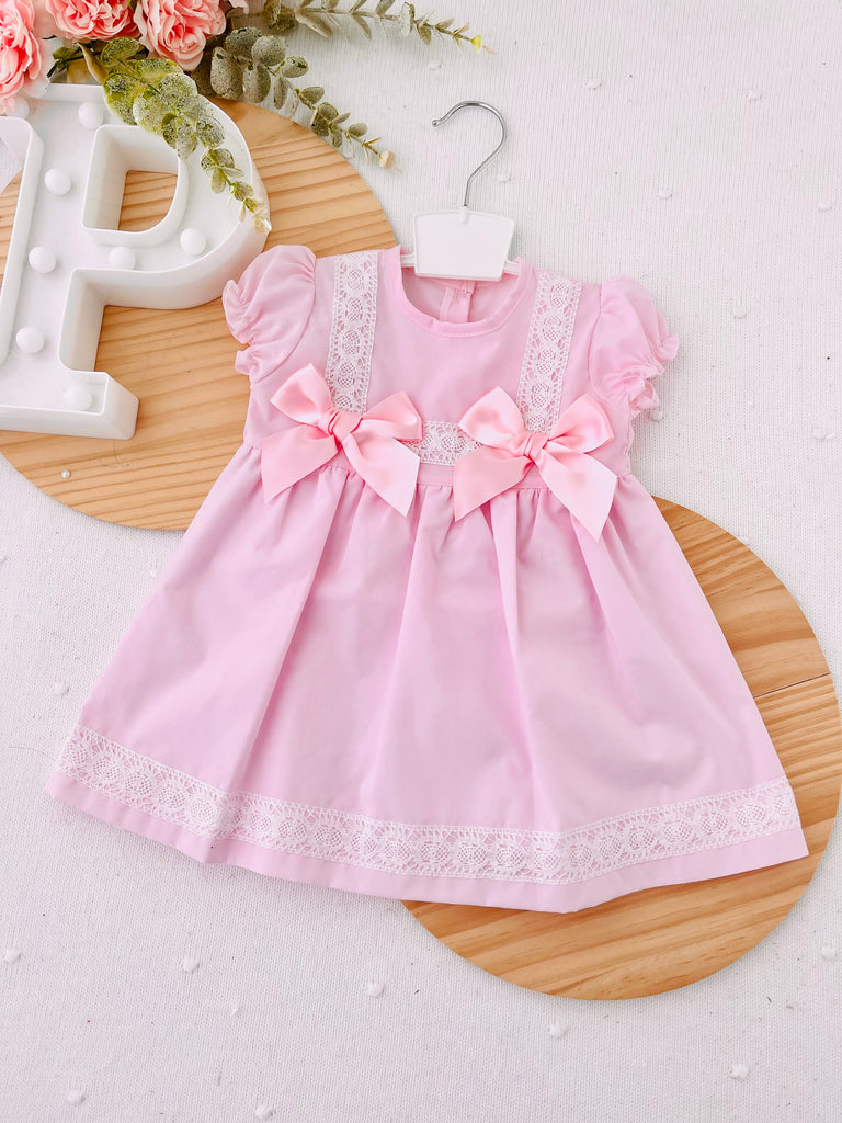 Vestido com laços Rosa