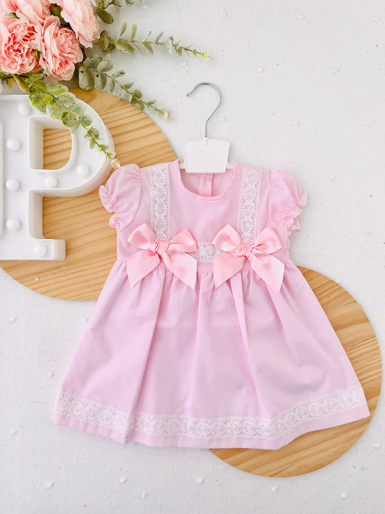 Vestido com laços Rosa