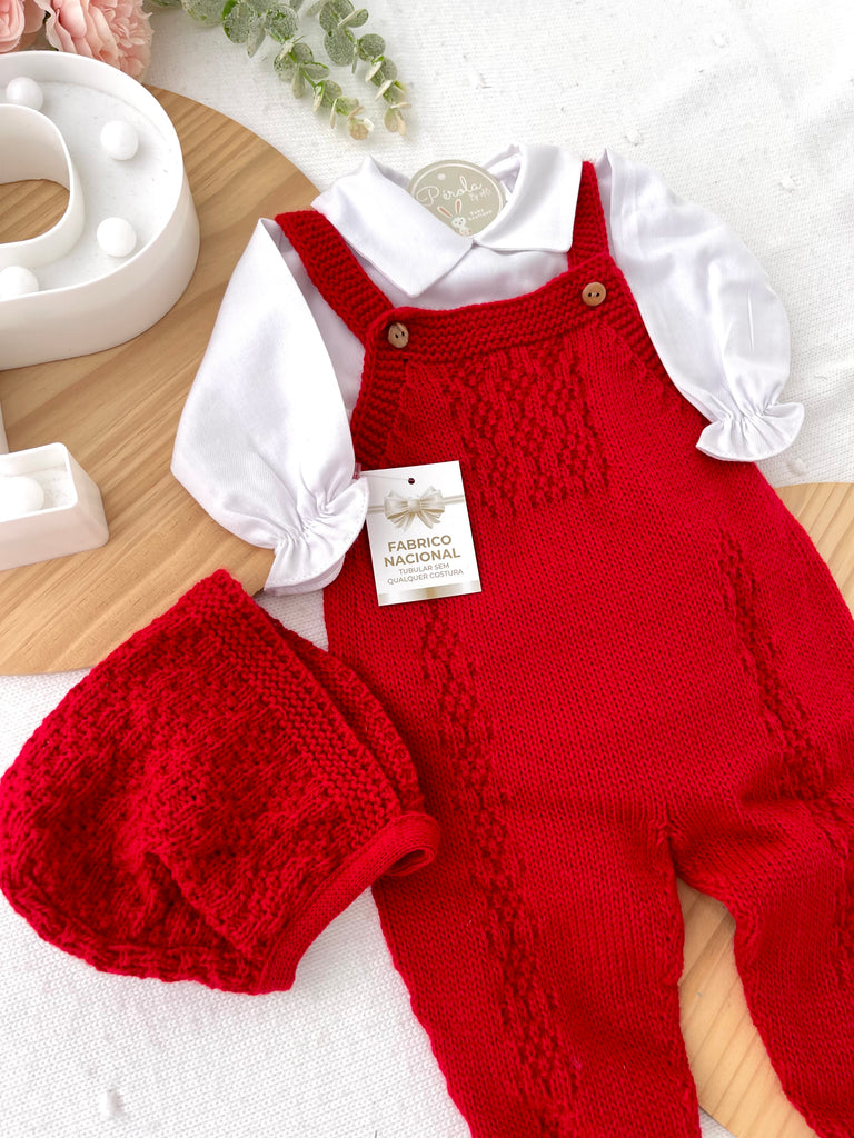 Conjunto vermelho pompom