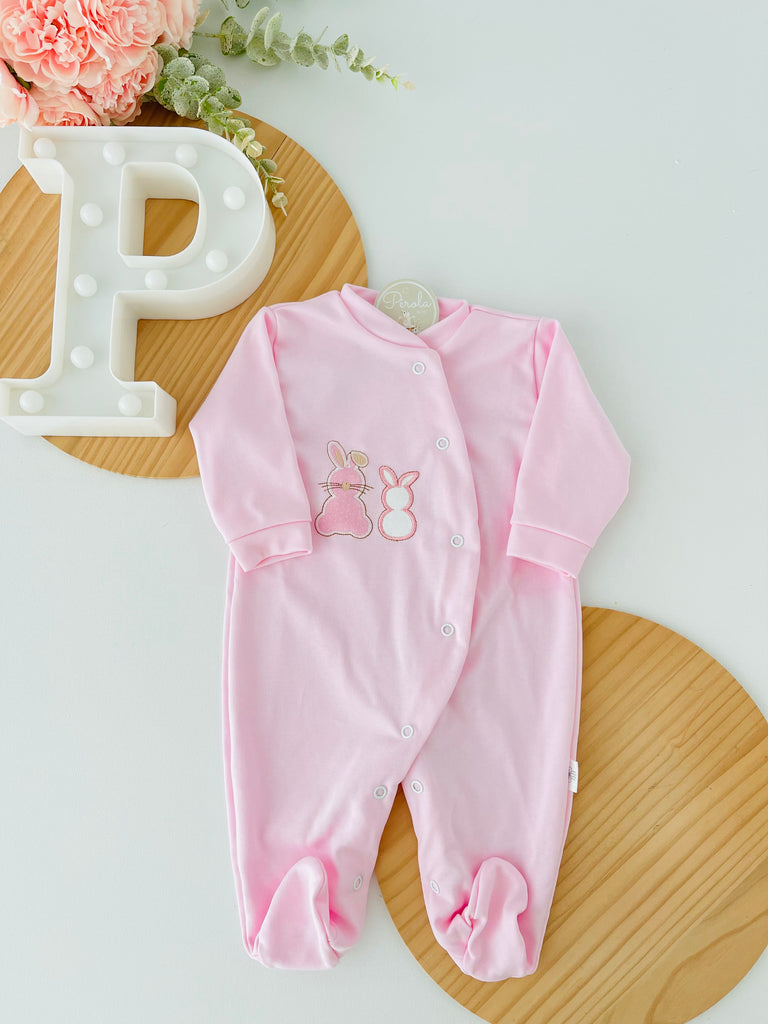 Babygrow algodão coelhinhos 3m 6m 9m e 12m