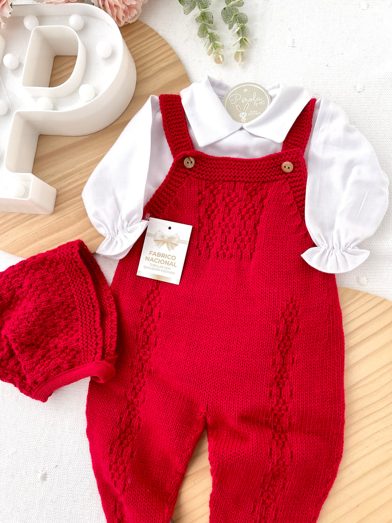 Conjunto vermelho pompom