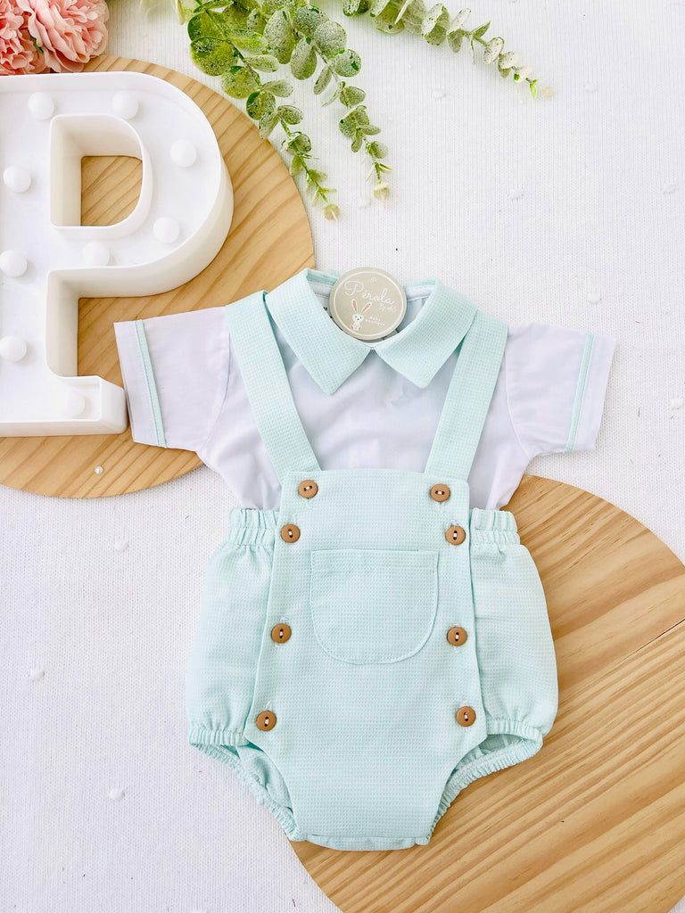 Conjunto menino verde água: fofo e camisa