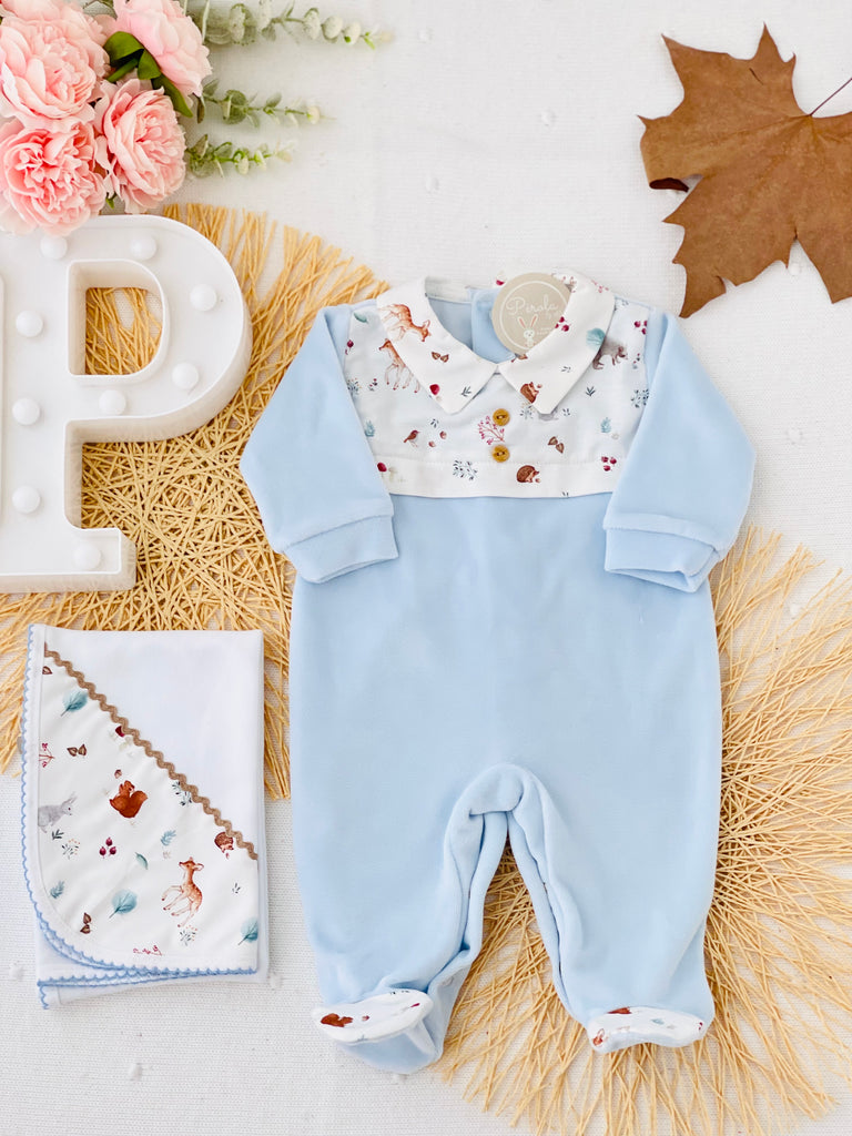 Babygrow veludo tema Bosque