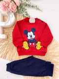 Camisola e calças “ganga” Mickey vermelho