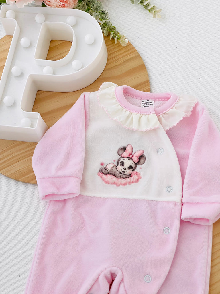 Babygrow Baby Minnie Mickey veludo