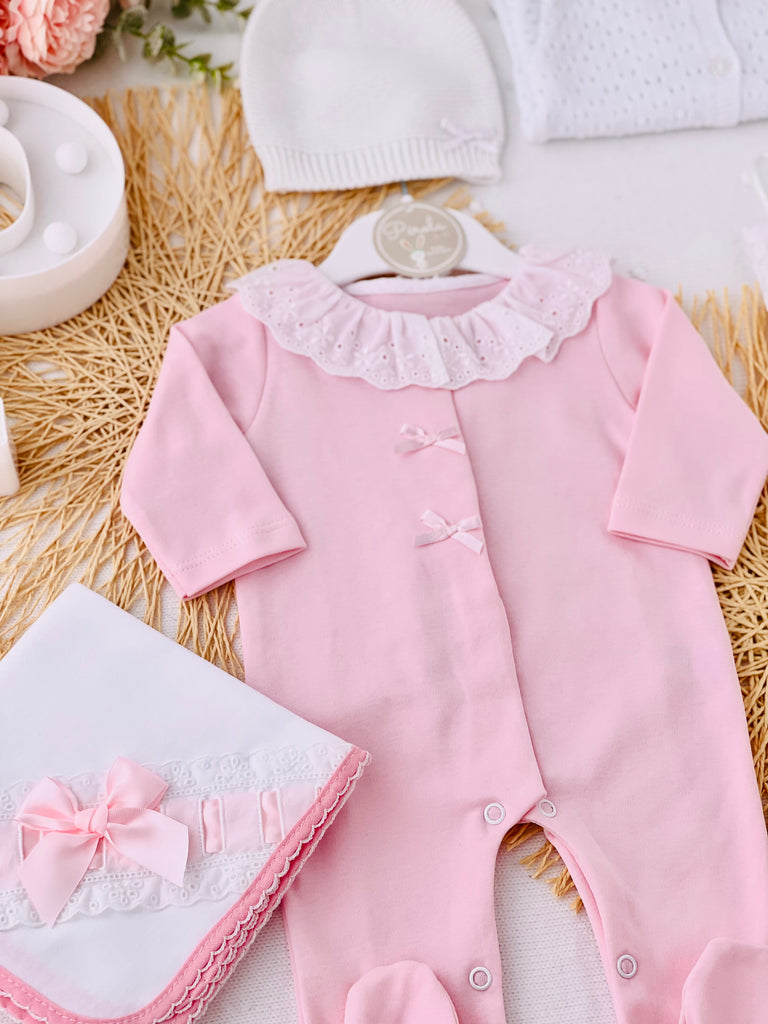 Babygrow bordado inglês em algodão