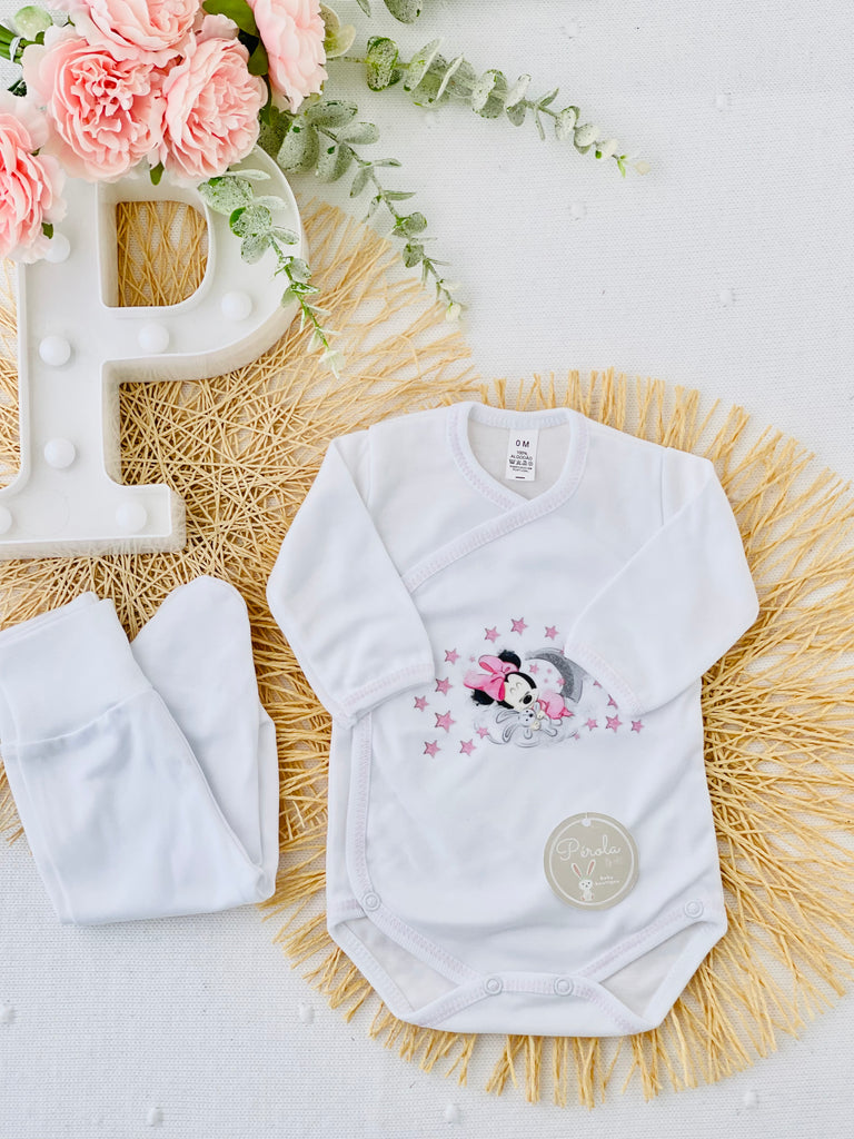 Conjunto Body e calças Mickey e Minnie