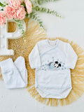 Conjunto Body e calças Mickey e Minnie