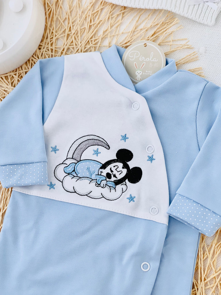 Babygrow em algodão Minnie ou Mickey bordado